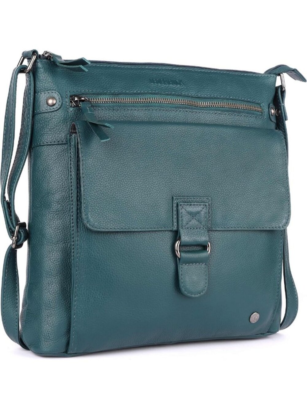 Large Soft Real Leather Women's Crossbody Bag - Triple Zip Sling Shoulder Purse